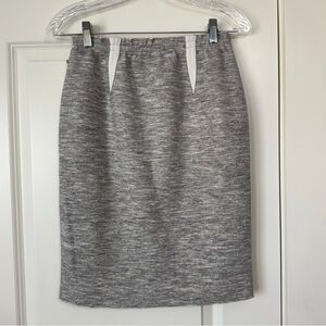 Buru Small Gray Pencil Straight‎ Skirt ~ Pull On Stretch Minimalist Classic